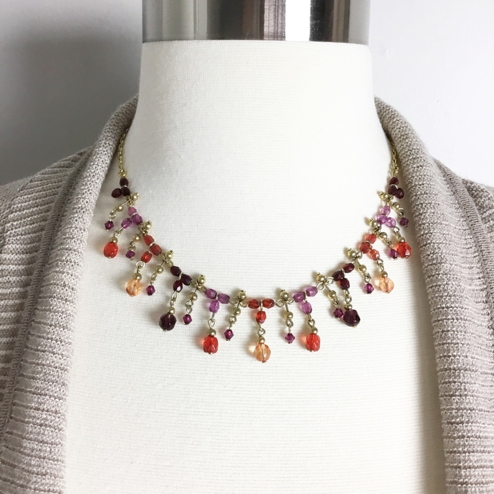 Gold Tone Necklace Multi Color